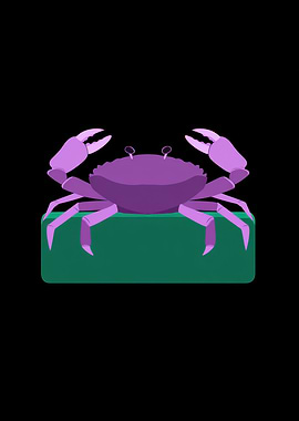 Purple Crab on Green Block