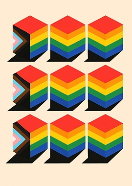Pride Progress Flag Cubes