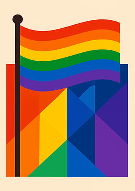 Geometric Pride Flag Illustration