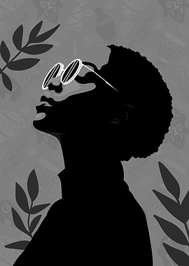 Black and White Portrait with Sunglasses