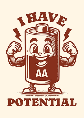 I Have Potential Funny AA Battery Physics Humor