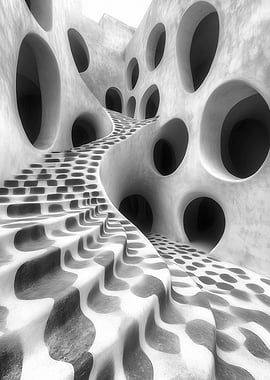 Abstract Architecture with Holes and Stairs