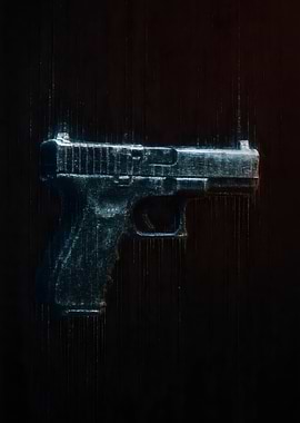 Glock pistol on dark background