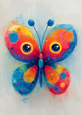 Colorful Watercolor Butterfly Illustration