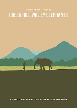 Green Hill Valley Elephants Poster