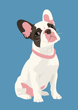 Cute French Bulldog Illustration Minimalist Art