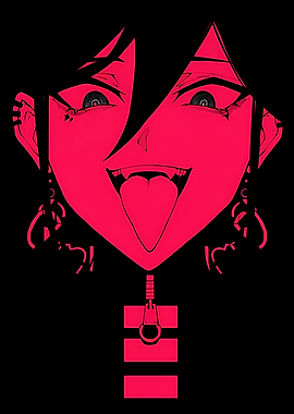 Red and Black Anime Vampire Portrait