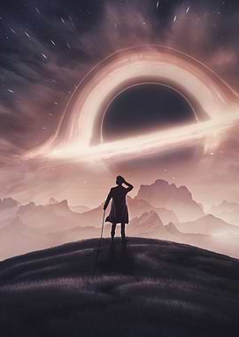 Man Gazing at Black Hole