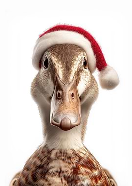 Duck with Santa Hat