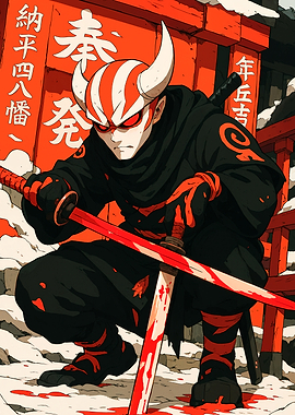 Demon Ninja with Red Katana