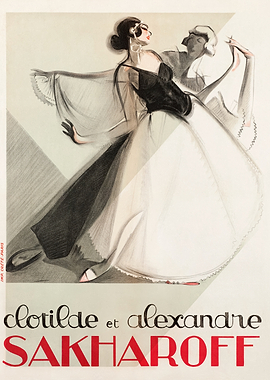 Clotilde et Alexandre Sakharoff Vintage Poster