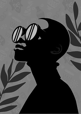 Silhouette of a person with sunglasses
