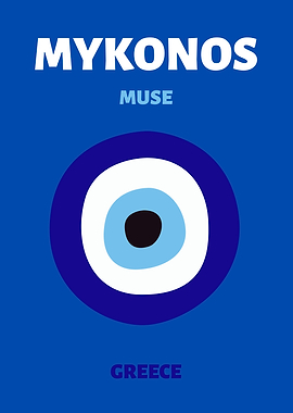 Mykonos Greece Travel Poster