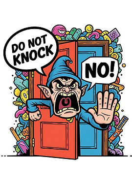 Do Not Knock Cartoon Illustration