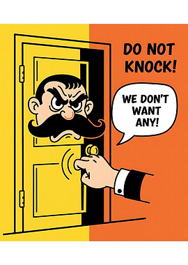 Do Not Knock Cartoon Illustration