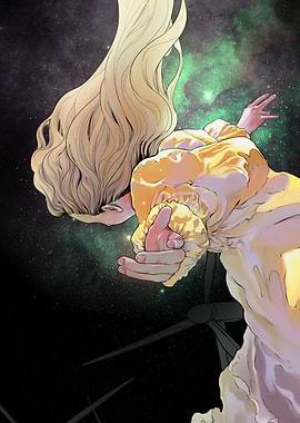 Falling Woman in Space Art