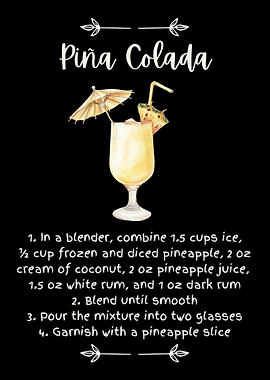 Pina Colada Full Recipe Illustration