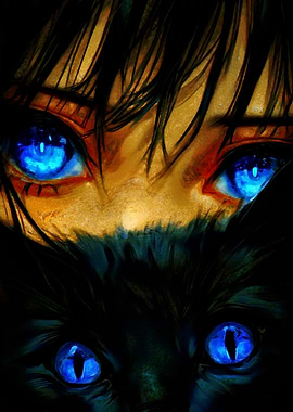 Blue Eyes: Human and Feline Gaze