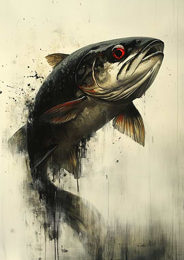 Fish with Red Eye Painting | Trophy Trout Poster