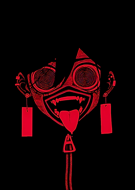 Red and Black Abstract Vampire Portrait