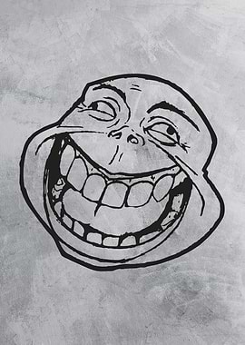 Trollface Meme Black and White