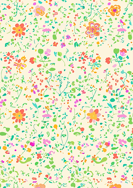 Floral Pattern with Colorful Flowers