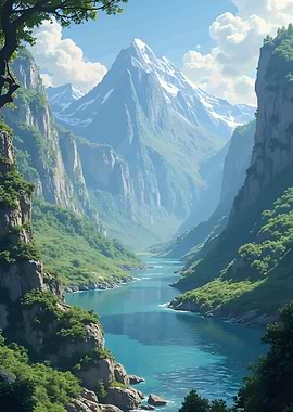 Mountain River Landscape
