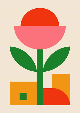 Geometric Flower Illustration