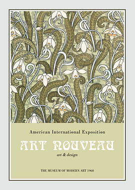Art Nouveau Floral Exhibition Poster