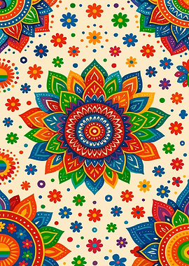 Colorful Floral Mandala Pattern