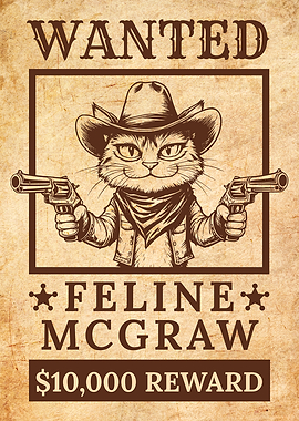 Wanted: Cat Poster Funny