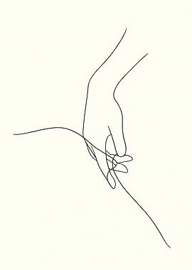 Minimalist Hand Line Art