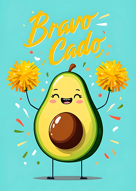 Bravo Cado Avocado Cartoon Celebration