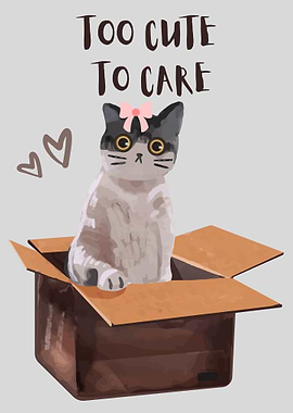 Cute Cat in Box Illustration