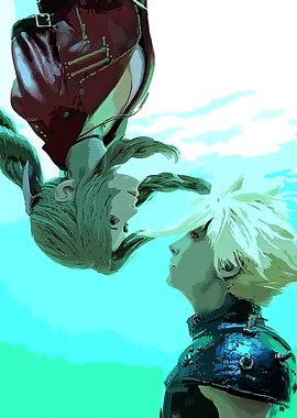 Aerith and Cloud: Final Fantasy VII