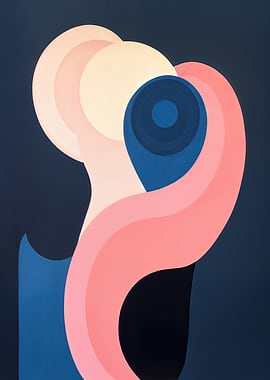 Abstract Shapes in Pink and Blue