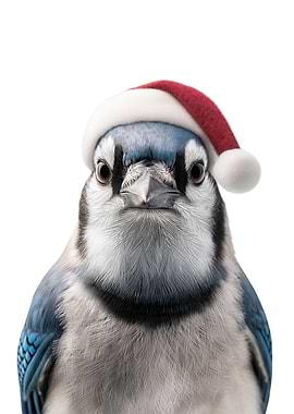 Blue Jay Christmas Portrait