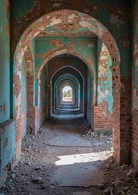 Abandoned Arched Hallway