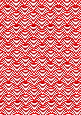 Red and White Wave Pattern