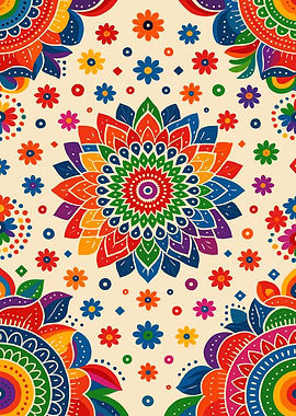 Colorful Floral Mandala Pattern