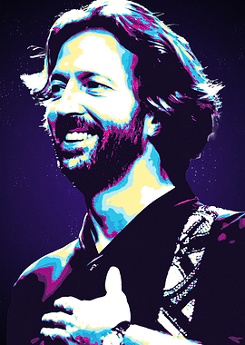 Eric Clapton Colorful Portrait