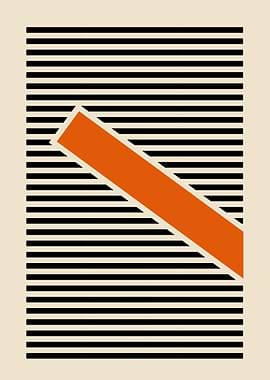Abstract Orange Stripe Composition