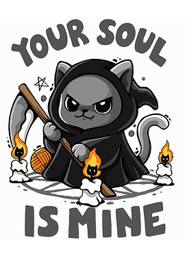 Grim Reaper Cat Cartoon