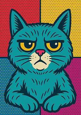 Funny Grumpy Cat Pop Art