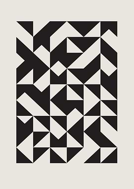 Abstract Black and White Geometric Pattern