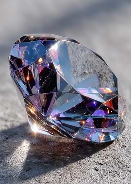 Iridescent Diamond on Concrete Surface