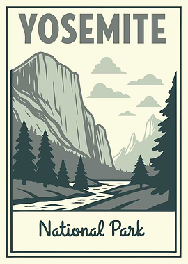Yosemite National Park Vintage Poster