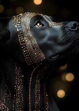 Dog with Golden Markings