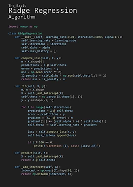 The Basic Ridge Regression Algorithm