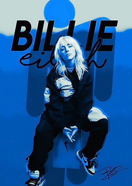 Billie Eilish Blue Portrait